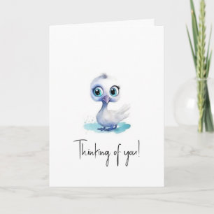 Festiva Tarjeta de Felicitación de Pato Blanco Lindo ¡Pens