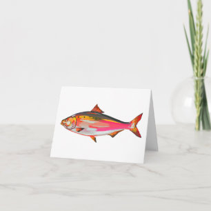 Festiva Tarjeta de felicitación de peces brillantes y colo