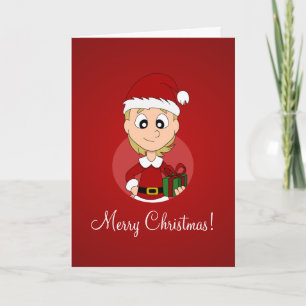 Festiva tarjeta de felicitación de personalizado chica nav