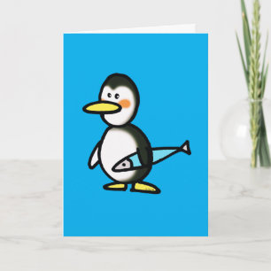 Festiva Tarjeta de Felicitación de Pingüino Adorable con P