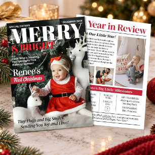 Festiva Tarjeta de felicitación de portada de revista de m