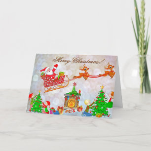 Festiva Tarjeta de felicitación de preparación de navidade