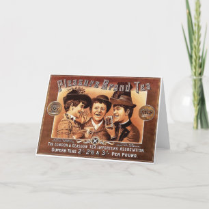 Festiva Tarjeta de felicitación de publicidad de té de épo