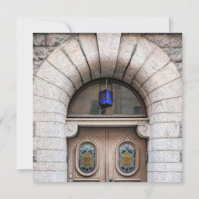 Festiva Tarjeta de felicitación de puerta de Finlandia (Anverso)