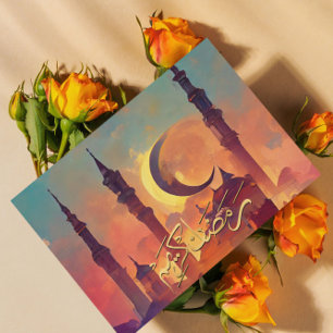 Festiva Tarjeta de felicitación de Ramadan Kareem Ramadan