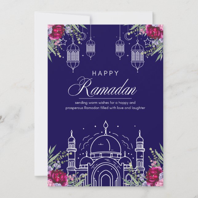 Festiva Tarjeta de felicitación de Ramadan Mubarak (Anverso)