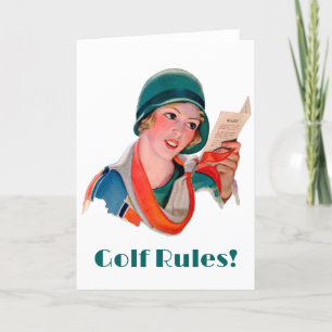 Festiva Tarjeta de felicitación de reglas de golf