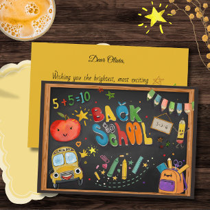 Festiva Tarjeta de Felicitación de Regreso a Clases con Pi
