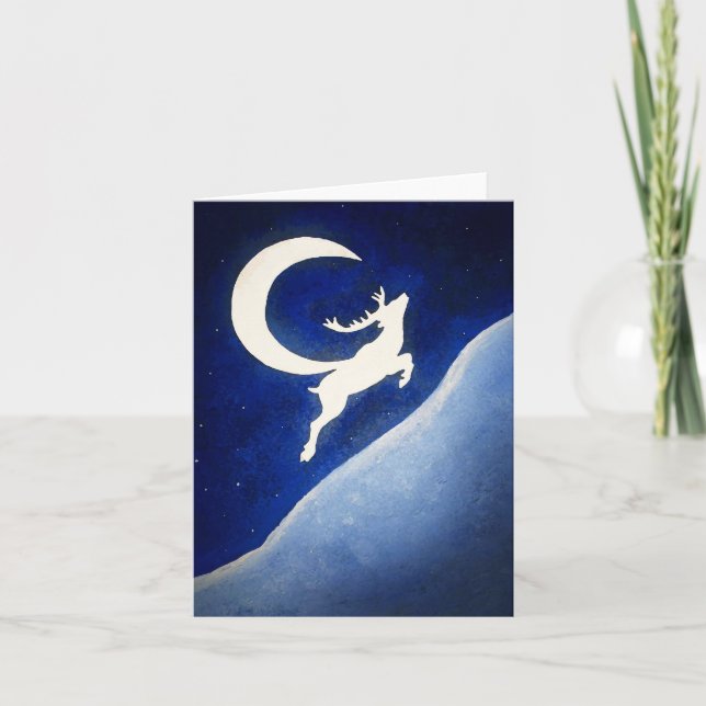Festiva Tarjeta de felicitación de reno (Anverso)