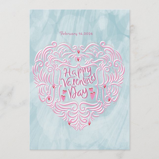 Festiva Tarjeta de felicitación de San Valentín (Anverso)