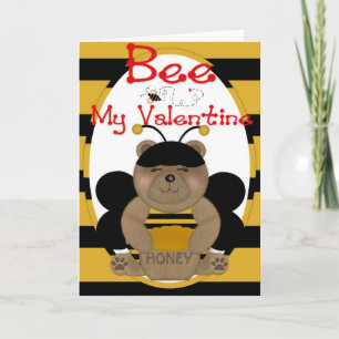 Festiva Tarjeta de Felicitación de San Valentín Chica Abej