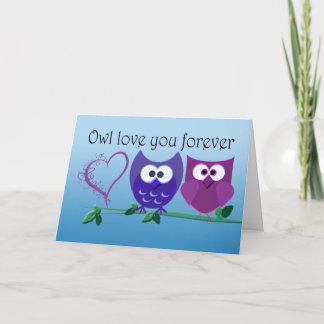 Festiva Tarjeta de felicitación de San Valentín con lechuz