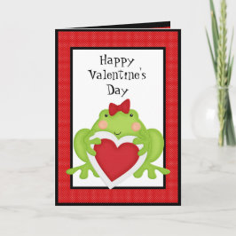 Festiva Tarjeta de felicitación de San Valentín Frog Holid