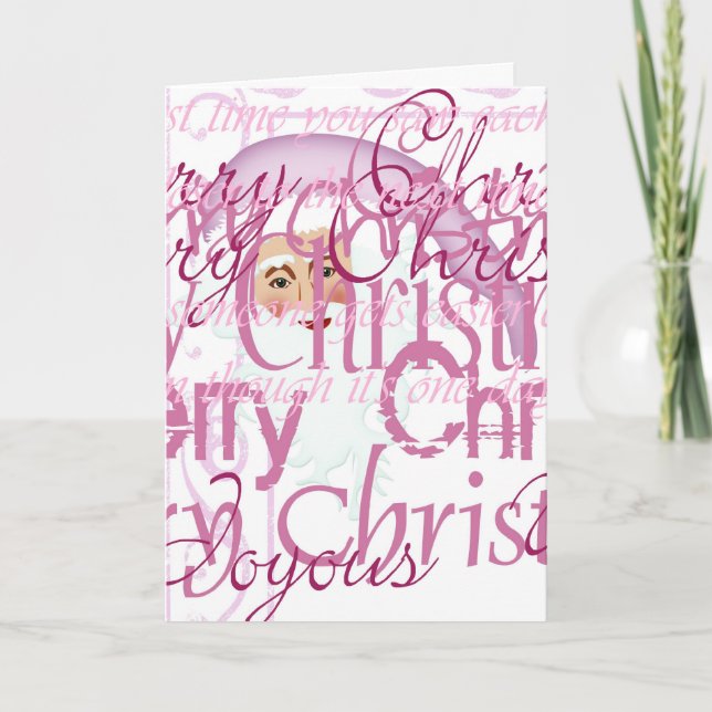 Festiva Tarjeta de felicitación de Santa de las Felices (Anverso)