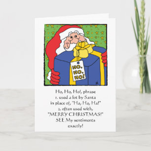 Festiva Tarjeta de felicitación de Santa Navidades "HO, HO