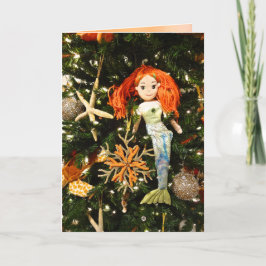 Festiva Tarjeta de Felicitación de Sirena Tropical Bajo el