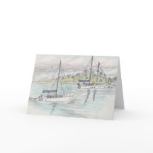 Tarjeta de felicitación de sketch de acuarela "Boa