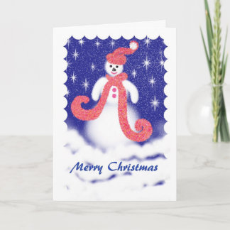 Festiva Tarjeta de felicitación de Snowman