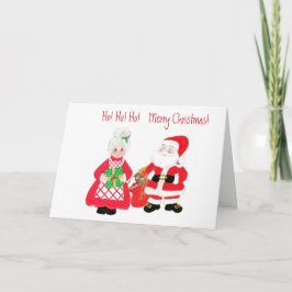 Festiva Tarjeta de felicitación de Sr. y Sra. Santa