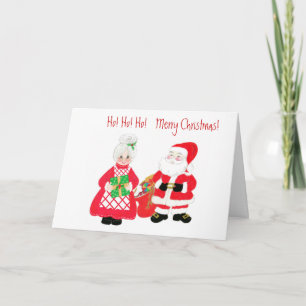 Festiva Tarjeta de felicitación de Sr. y Sra. Santa