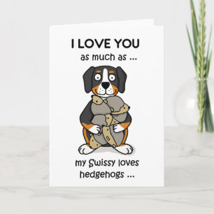 Festiva Tarjeta de felicitación de Swissy; Perro del amor