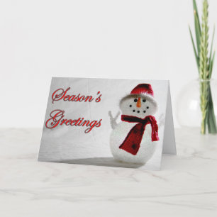 Festiva Tarjeta de felicitación de temporada de Snowman bl