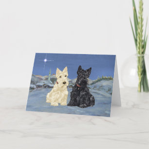 Festiva Tarjeta de Felicitación de Terrier Escocés