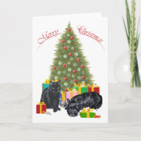Tarjeta de Felicitación de Terrier Escocés y Gatit