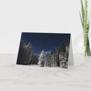 Festiva Tarjeta de felicitación de texto de Winter Sky per