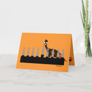Festiva Tarjeta de felicitación de Thanksgivukkah Menorah