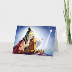 Festiva Tarjeta de felicitación de tres hombres sabios