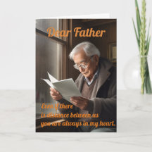Tarjeta de felicitación de un padre anciano leyend