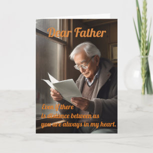 Festiva Tarjeta de felicitación de un padre anciano leyend
