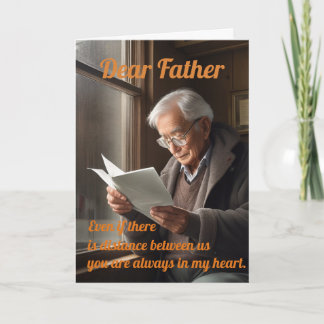 Festiva Tarjeta de felicitación de un padre anciano leyend