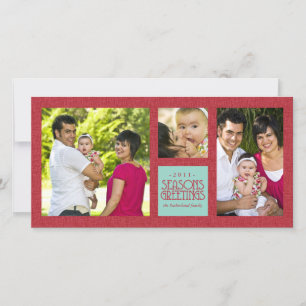 Festiva Tarjeta de Felicitación de Vacaciones con Marco de