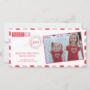 Festiva Tarjeta de felicitación de vacaciones de Airmail