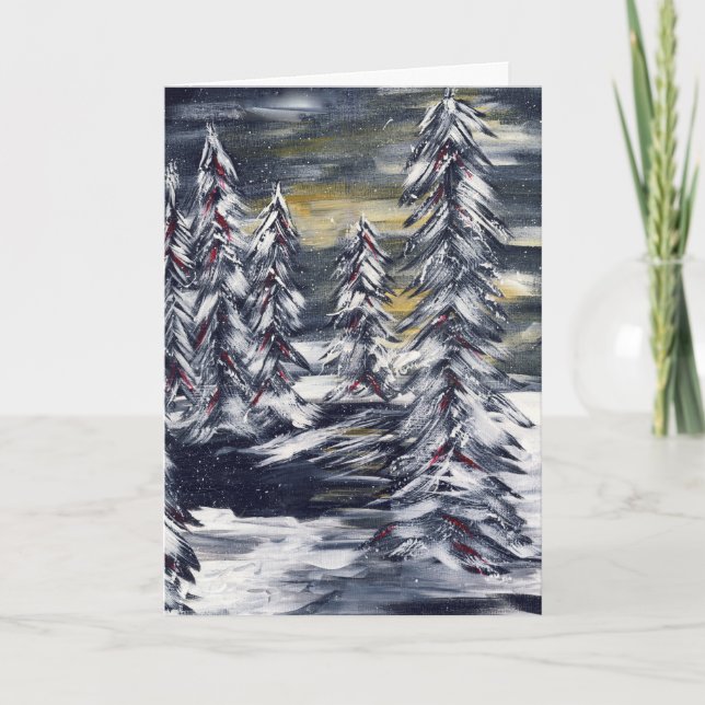 Festiva Tarjeta de felicitación de vacaciones de invierno (Anverso)