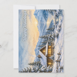 Festiva Tarjeta de Felicitación de Vacaciones de Invierno