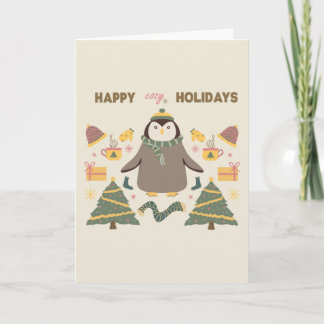 Festiva Tarjeta de felicitación de vacaciones felices y ac