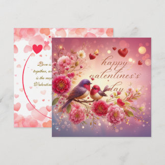 Festiva Tarjeta de felicitación de Valentine de Lovebirds