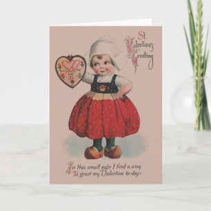 Festiva Tarjeta de felicitación de Valentine del Chica hol