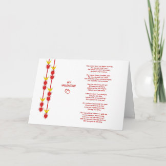 Festiva Tarjeta de felicitación de Valentine Poem