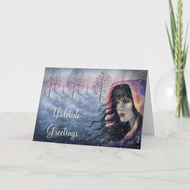 Festiva Tarjeta de felicitación de Yule (Anverso)