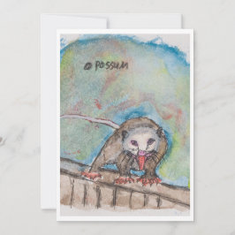 Festiva Tarjeta de Felicitación de Zarigüeya