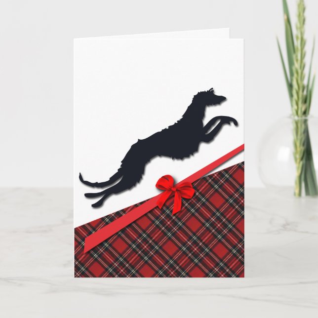 Festiva Tarjeta de felicitación Deerhound (Anverso)
