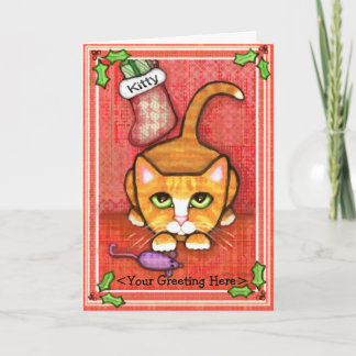 Festiva Tarjeta de felicitación del amante del gato del