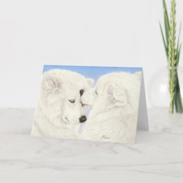 Festiva Tarjeta de felicitación del amor del samoyedo