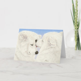 Festiva Tarjeta de felicitación del amor del samoyedo