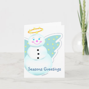 Festiva Tarjeta de felicitación del ángel de la nieve
