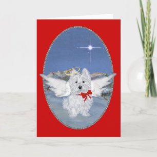 Festiva Tarjeta de felicitación del ángel Westie